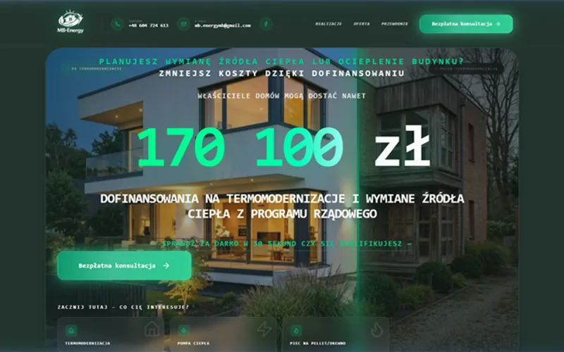 Metamorfoza strony MB-Energy - projekt premium agencji Bendesign